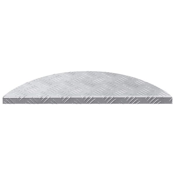 vidaXL Portaan askelma Puolikuu 15 pcs Hopea 60 x 18 cm Alumiini