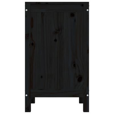 vidaXL Pyykkilaatikko musta 44x44x76 cm täysi mänty