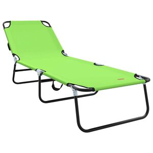 vidaXL Taittuva aurinkotuoli Vihre&auml; 188 x 57 x 86,5 cm Polyesteri