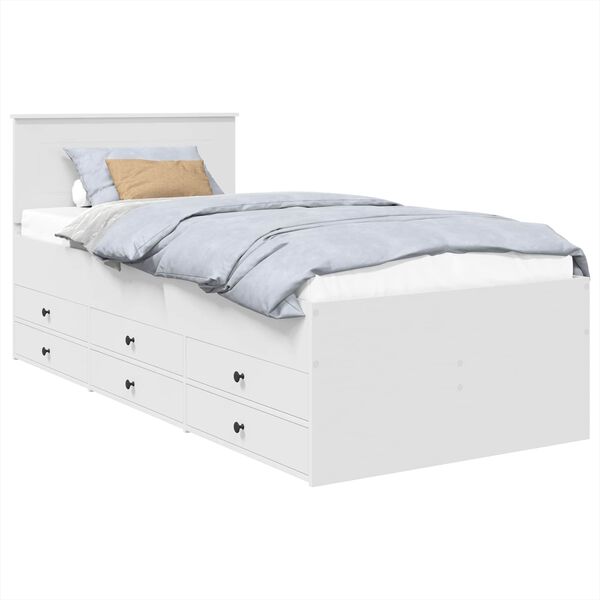 vidaXL P&auml;iv&auml;vuode p&auml;&auml;tyll&auml; Valkoinen ja musta 90 x 200 cm Tekninen puu