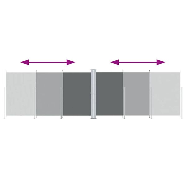 vidaXL Sisäänvedettävä sivumarkiisi antrasiitti 180x600 cm