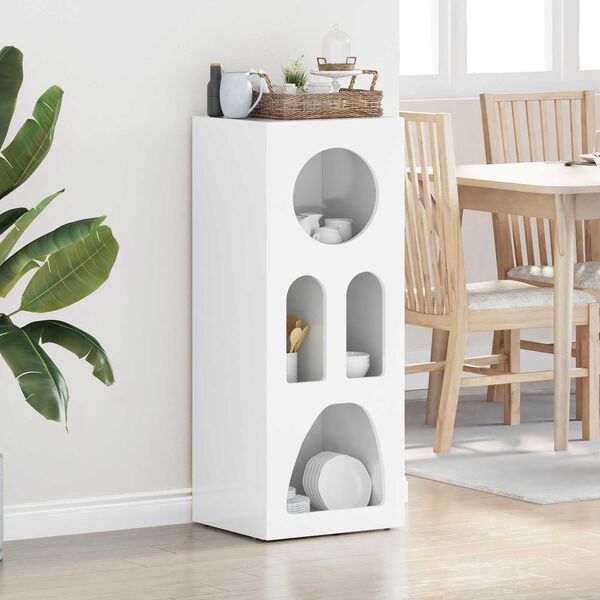 vidaXL Sivup&ouml;yt&auml; Korkean kiillon valkoinen 40 x 35 x 100.5 cm