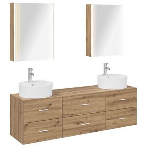 vidaXL Kylpyhuonekalustesetti 5 pcs Artisaanitammi