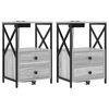 vidaXL Y&ouml;p&ouml;yt&auml;kaappi 2 kpl Harmaa Sonoma 40 x 31 x 60 cm Tekninen puu