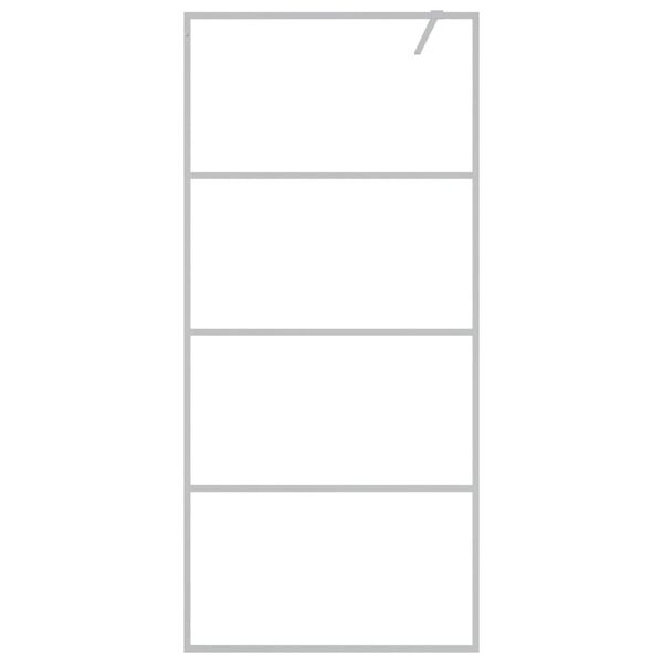 vidaXL Walk-in suihkusein&auml;ke hopea 90x195 cm kirkas ESG-lasi