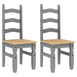 vidaXL Ruokatuolit 2 kpl Corona harmaa 42x47x107 cm t&auml;ysi m&auml;nty