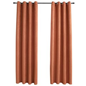 vidaXL Pimennysverhot metallirenkailla 2 kpl ruoste 140x175 cm