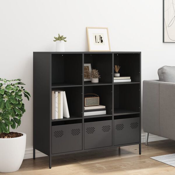 vidaXL Highboard Musta 101,5x39x103,5 cm Ter&auml;s