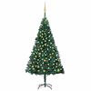 vidaXL Tekojoulukuusi palloilla esivalaistu vihre&auml; 210 cm PVC