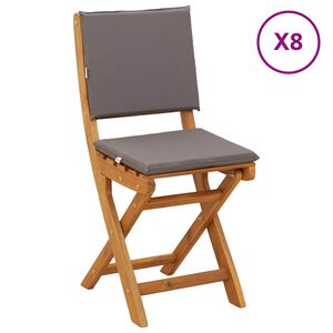 vidaXL Ulko Bistro Tuolit 8 kpl Tummanharmaa Tihe&auml; akasiapuu
