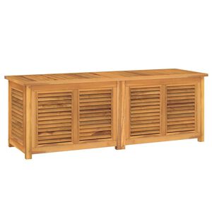 vidaXL Ulkos&auml;ilytyslaatikko pussilla 150x50x55 cm t&auml;ysi tiikki