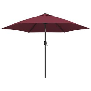 vidaXL Aurinkovarjo LED-valot ja ter&auml;stolppa 300 cm viininpunainen