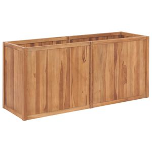 vidaXL Korotettu kukkalaatikko 150x50x70 cm t&auml;ysi tiikki