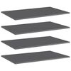 vidaXL Kirjahyllytasot 4 kpl korkeakiilto harmaa 80x50x1,5cm lastulevy