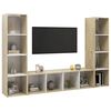 vidaXL TV-tasot 3 kpl valk./Sonoma-tammi 142,5x35x36,5 cm lastulevy
