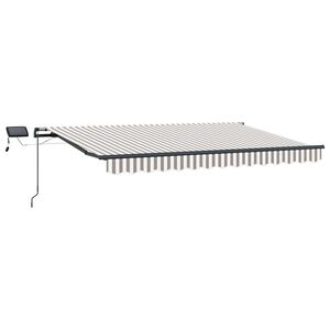 vidaXL Vedett&auml;v&auml; markiisi Vaaleanharmaa ja valkoinen 300 x 250 cm