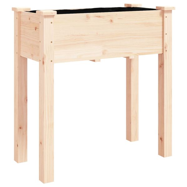 vidaXL Kukkalaatikko py&ouml;rill&auml; ja vuorauksella 71x37x80 cm t&auml;ysi kuusi