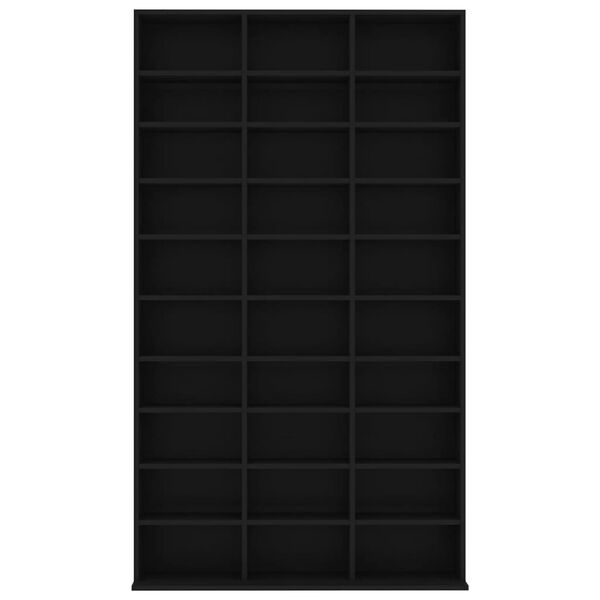vidaXL CD-hylly musta 102x16x177,5 cm tekninen puu