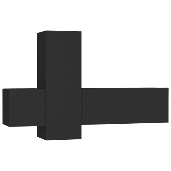 vidaXL 3-osainen TV-kaappisarja musta tekninen puu