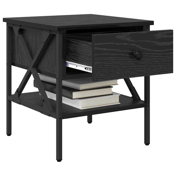 vidaXL Y&ouml;p&ouml;yt&auml; laatikon kanssa 2 pcs Musta tammi 40 x 42 x 45 cm