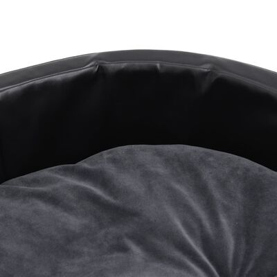vidaXL Koiran peti musta/tummanharmaa 99x89x21 cm plyysi ja keinonahka