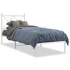 vidaXL Metallis&auml;ngynrunko ilman patjaa p&auml;&auml;tylevy valkoinen 75x190 cm