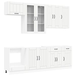 vidaXL Keitti&ouml; Yksikk&ouml; LUCCA 8 pcs valkoinen Tekninen puu