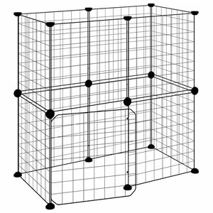 vidaXL 12-paneelinen lemmikkih&auml;kki ovella musta 70x35x70 cm ter&auml;s