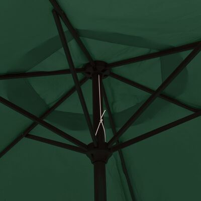 vidaXL Päivänvarjo terästangolla 3 m vihreä
