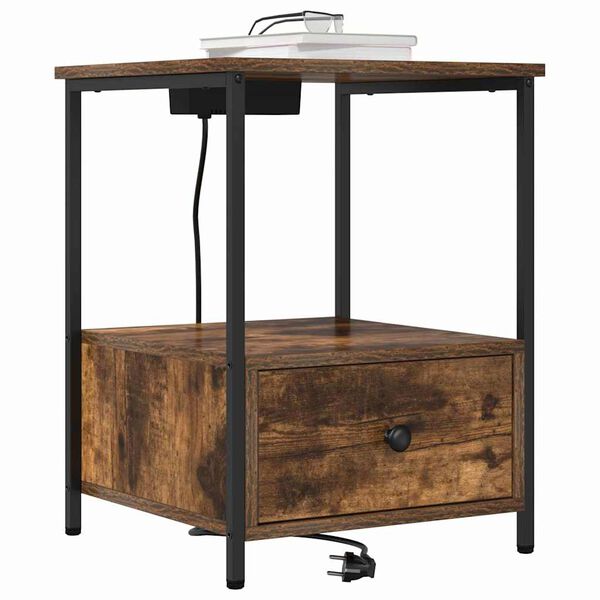 vidaXL Y&ouml;p&ouml;yt&auml;kaappi 2 pcs Savup&auml;hkin&auml; 42 x 41 x 56 cm Tekninen puu