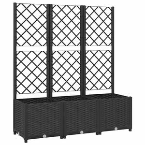 vidaXL Puutarhan istutuslaatikko s&auml;leik&ouml;ll&auml; musta 120x40x136 cm PP
