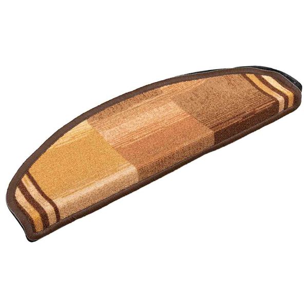 vidaXL Itsekiinnittyvät porrasmatot 15 kpl ruskea 65x21x4 cm