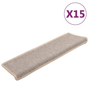 vidaXL Portaiden matot 15 kpl 65x21x4 cm hopeanv&auml;rinen suorakaiteen muotoinen reuna