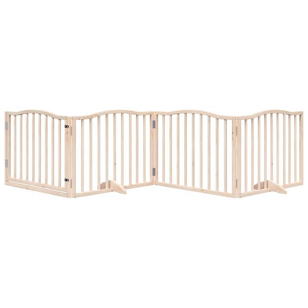 vidaXL Koiraportti kokoontaittuva 4 paneelia 320 cm poppelipuu