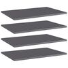 vidaXL Kirjahyllytasot 4 kpl korkeakiilto harmaa 60x40x1,5cm lastulevy