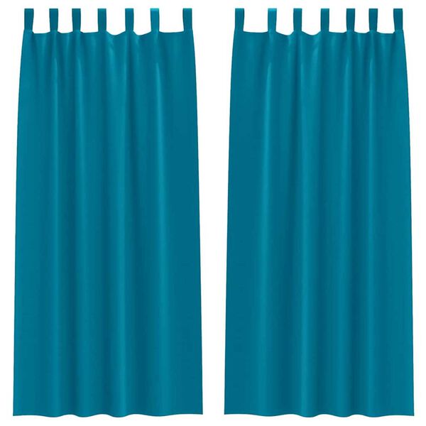 vidaXL Pimentävä verho renkailla 2 pcs Turkoosi 245 x 140 cm