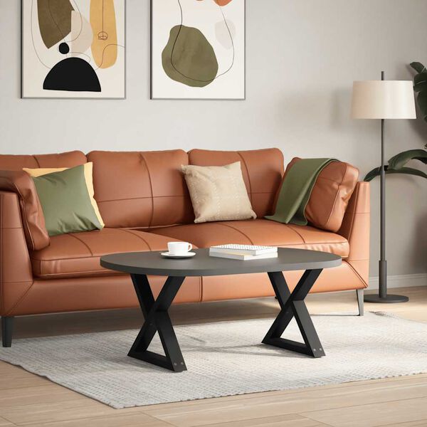 vidaXL Sohvapöydän jalat 2 kpl musta 50x(42-43,3) cm teräs