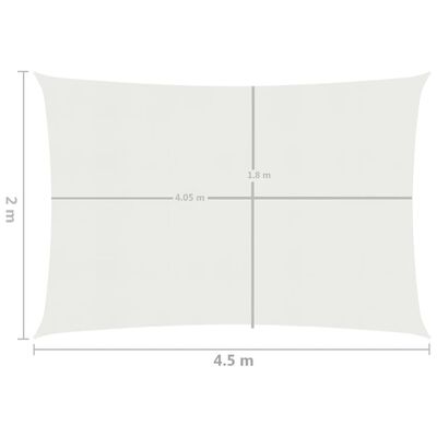 vidaXL Aurinkopurje 160 g/m² valkoinen 2x4,5 m HDPE