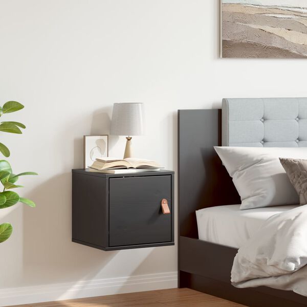 vidaXL Seinäkaappi musta 31,5x30x30 cm täysi mänty