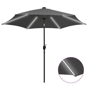vidaXL Aurinkovarjo LED-valot alumiinitolpalla 300 cm antrasiitti