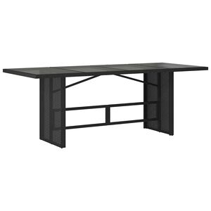 vidaXL Puutarhap&ouml;yt&auml; lasip&ouml;yt&auml;levy musta 190x80x74 cm polyrottinki