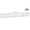 vidaXL Kaarevat kivikorit 4 kpl 400x30x40/60 cm galvanoitu rauta