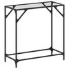 vidaXL Konsolip&ouml;yt&auml; l&auml;pin&auml;kyv&auml; lasinen p&ouml;yt&auml;levy 80x35x81 cm ter&auml;s