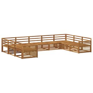vidaXL Ulkosohvakokoelma 9 pcs Luonnollinen Tihe&auml; akasiapuu