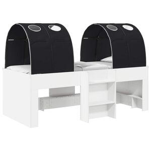 vidaXL S&auml;nky Tunnelilla 4 pcs Valkoinen ja musta Tekninen puu