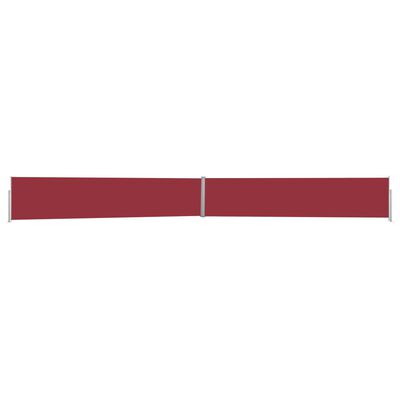 vidaXL Sisäänvedettävä terassin sivumarkiisi 140x1200 cm punainen