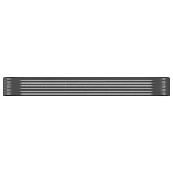 vidaXL Korotettu kukkalaatikko galvanoitu teräs 322x100x36cm antr.