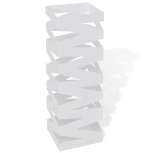 Valkoinen Neli&ouml; Sateenvarjoteline Ter&auml;s 48,5 cm