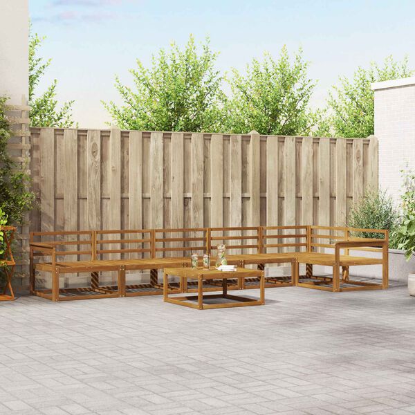 vidaXL Ulkosohvakokoelma 7 pcs Luonnollinen Tihe&auml; akasiapuu