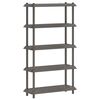 vidaXL Hyllyyksikk&ouml; 5 tasoa 100 x 40 x 177 cm PP Vaaleanharmaa